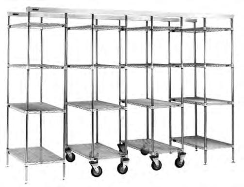 Catalog Section 1 SHELVING / RETAIL DISPLAY overhead tracks stationary end unit (see page 56) stationary end unit (see page 56) mobile units (Shelves shown are sold separately see page 6) Master Trak