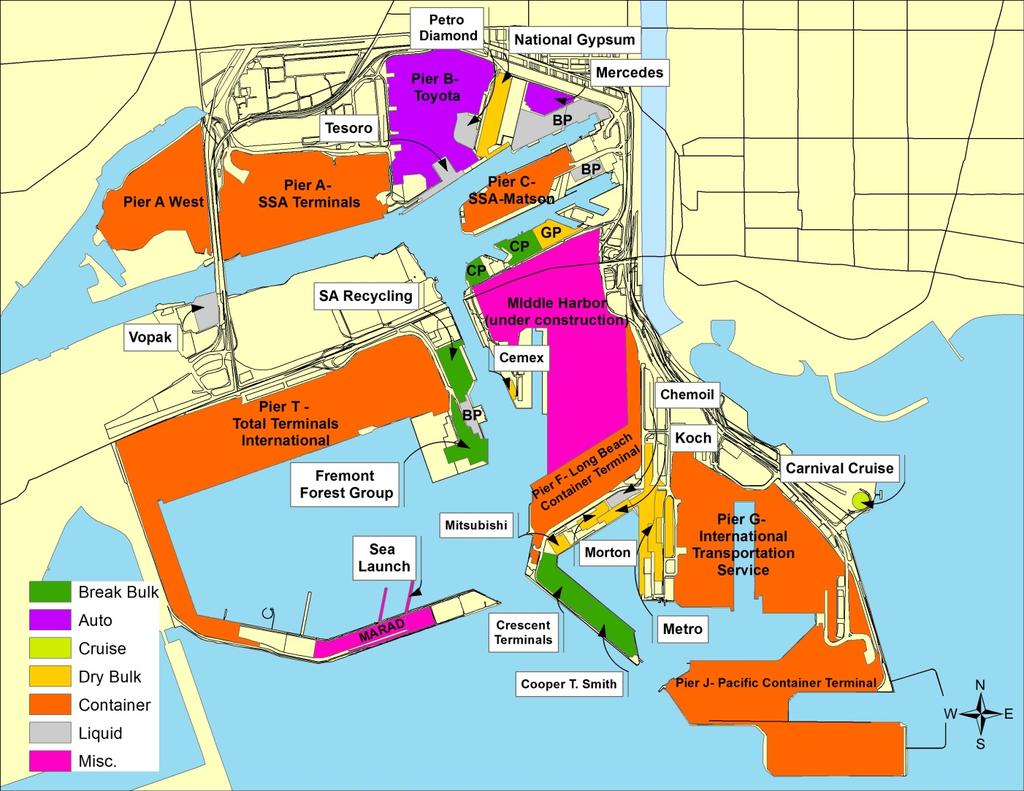 Emissions are estimated for activities within Port terminals and facilities. Figure 1.