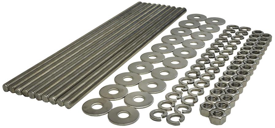 0 in 10 65-ACTRHKS3808 Threaded Rod Kit, Stainless Steel rod with 30 nuts, 30 lock washers & 20 flat washers 3/8 in 8.
