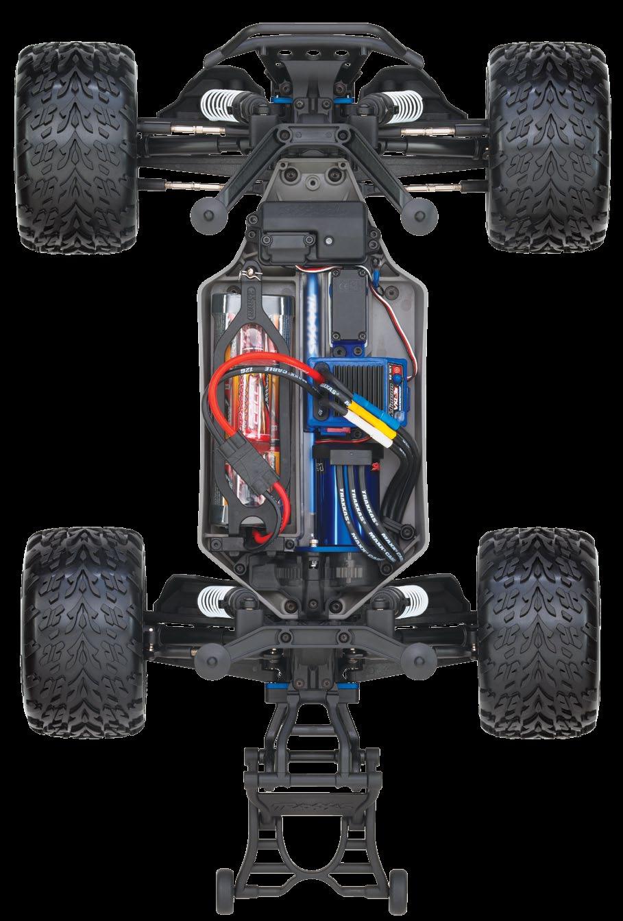 ANATOMY OF THE STAMPEDE 4X4 VXL Half Shaft Turnbuckle (Rear Camber Link) Battery Compartment Battery Hold-Down Battery Front Body Mount Chassis
