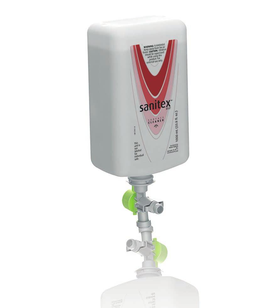 Vectair Sanitex MVP Surface Care Dispenser & Refill Surfaces are left clean and dirt free when using the Vectair Sanitex MVP Surface Cleaner Manual Dispenser.