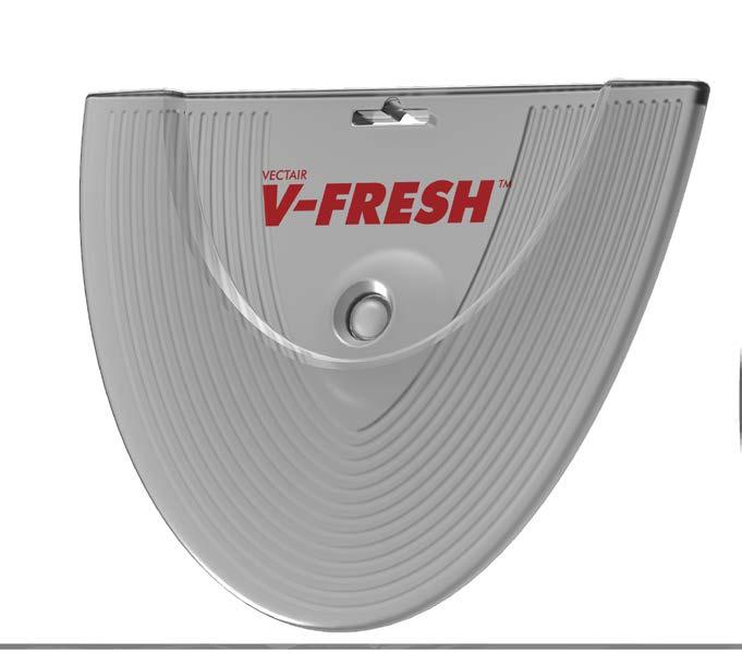 Subtle yet effective, simple to install and replace. Vectair V-Fresh can be installed onto any hard, smooth surface using a suction cup, out of sight from visitors.