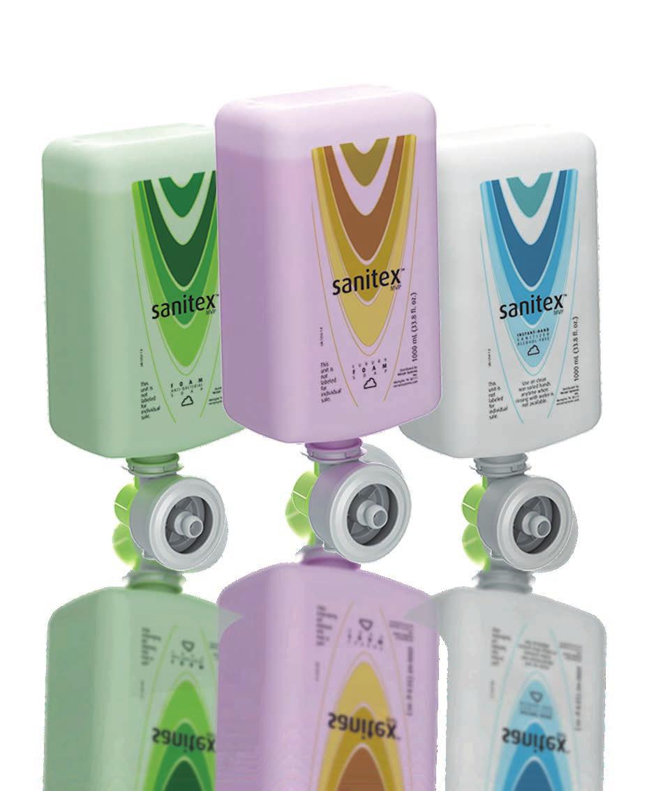 Vectair Sanitex MVP Skin Care Dispensers Hands are left clean and hygienic when using the Vectair Sanitex MVP soap dispensers.