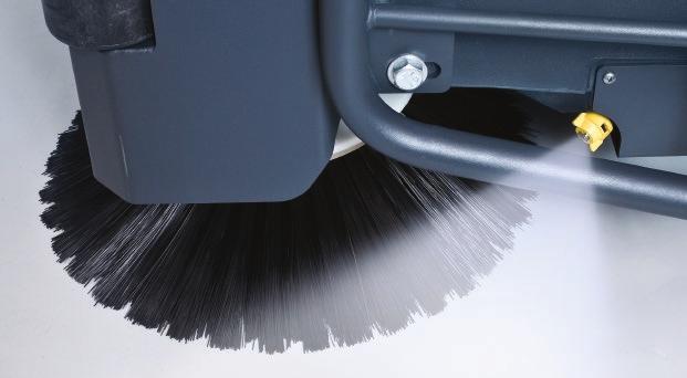 More effective cleaning DustGuard HYBRID Technology Patented DustGuard is proven to reduce airborne dust generated by side broom sweeping.