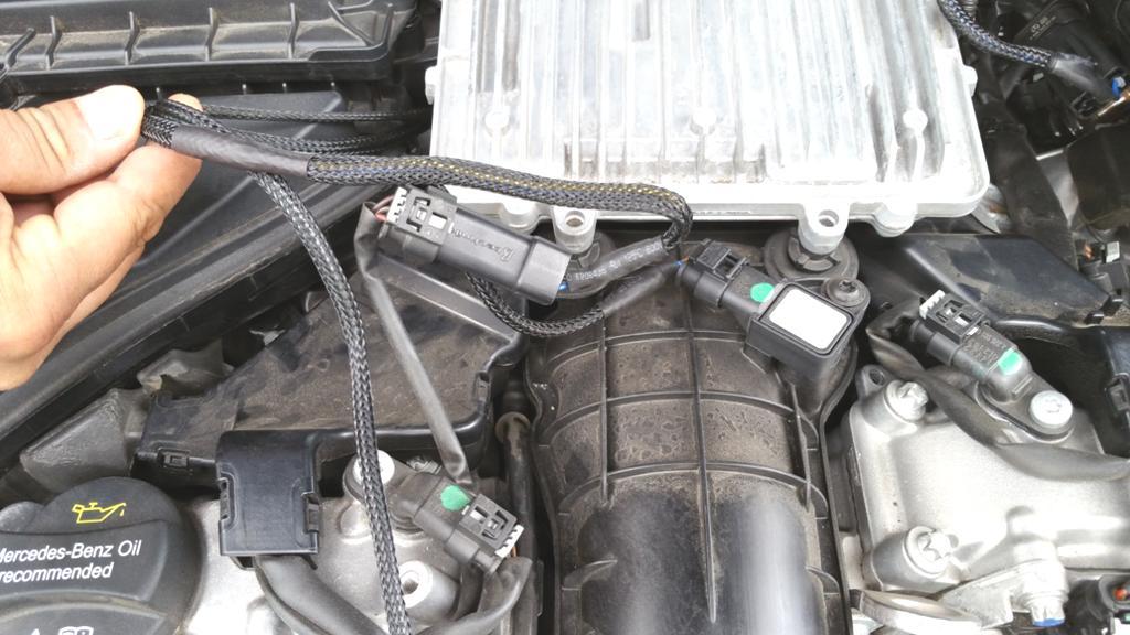 10. Route the harness to Sensor #2, the manifold air pressure sensor, located at the top of the engine.