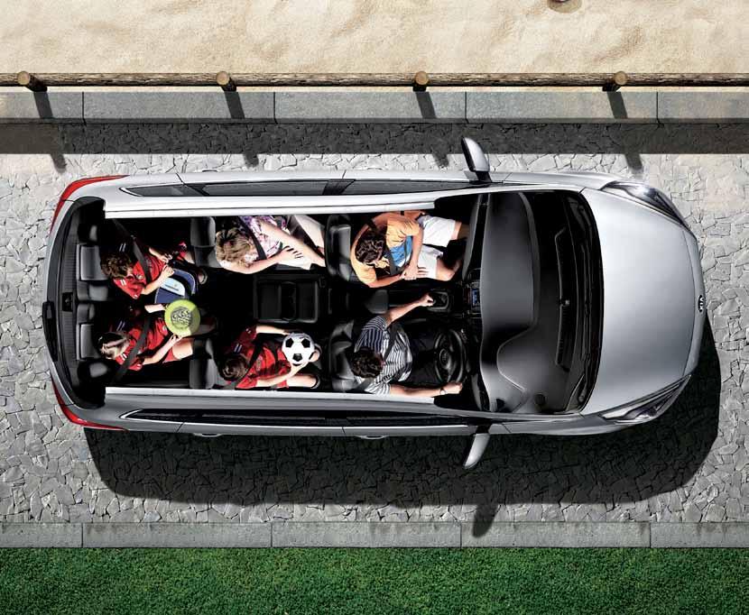 The Carens cargo capacity and seven seat