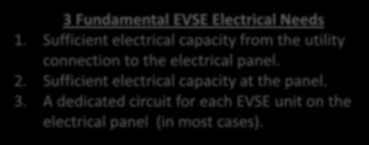 Installation Costs New Electrical Service or Upgrades 3 Fundamental EVSE Electrical Needs 1.