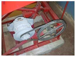 A machine guard near the motor and pulley is added as recommended. The machine parts were properly welded. Aesthetics: Implies that the paint color and proper painting was done in the machine.