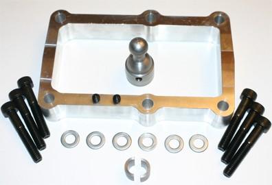 1. One (1) Transmission spacer plate 2. One (1) URD Short shifter extension 3. Two (2) setscrews 4. Two (2) clamshell spacers 5. Four (6) replacement socket head cap screws 6.