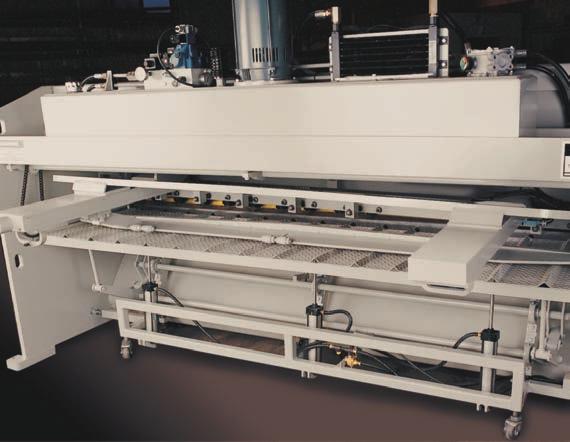 Light gauge material will quickly droop once it is pushed very far from the shear knife edge and consequently, the dimension on the drop off piece will not be consistent with the backgauge readout.