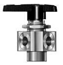 5- and 7-way 43 series valves have a spring-loaded detent for exact port positioning.