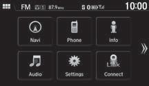 Landmark icon SETTINGS: Select Navi from the Settings screen for map and navigation options.