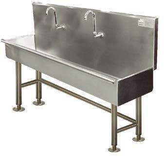 STAINLESS STEEL GAUGE A.D.A. MULTI-STATION HAND SINKS W/TUBULAR SUPPORTS or LEGS NSF APPROVED Item #: Qty #: Model #: Project #: Manual Operated (Faucet Not Included) FC-WM-40-ADA Shown FC-WM-40EFADA
