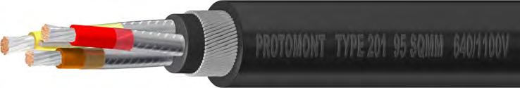 PROTOMOT Type 201, Type 211 Flexible PROTOMOT trailing cables Type 201, with galvanized Type 211 steel (640/1100V): pliable wire armouring Flexible Trailing Cables With Galvanized Steel Pliable Wire