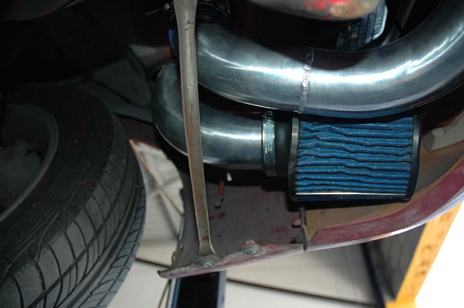 17. Note: We route the air filter under the fender, for cooler air.