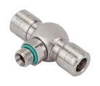 Plug connectors made of stainless steel and 1 seal 12 All-round fittings made of stainless steel Elbow screw-in connector, swiveling 17 - Metric thread - Chambered O-ring - Material stainless steel