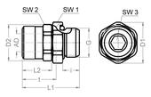 Screw joints 30 Screw joints with high requirements regarding the retention form Screw-in connector - Whitworth pipe thread DIN ISO 228 - Chambered O-ring - Material: 1.