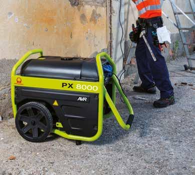 PX Series Engineered for intensive applications and designed with protective side rails, these generators combine endurance and functionality, being