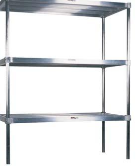 3 shelf unit includes (3) SAS2448M Shelves & (4) SASP-68 Poles. Limit 5 units per customer.
