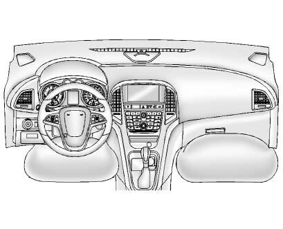 The front outboard passenger frontal airbag is in the passenger side instrument panel.