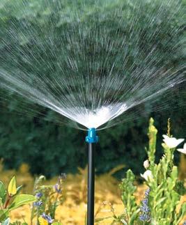 Micro Spray Jets: Assemblies Two piece jets with precise watering patterns. Winged base for easy hand installation. Effective performance at low pressure (15 psi). Nine optional spray patterns.