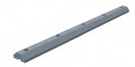 Steel V-shaped guide rails Material: high-performance alloy steel: R > 900 MPa Induction-hardened and polished. Track hardness > 58 HRC Guide rail 28.6x11 has anti-oxidation coating.