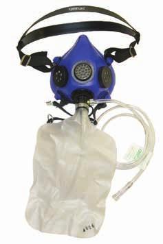 Figure 7-45. Continuous flow mask and rebreather bag. breathing cycle because oxygen is only delivered during inhalation.