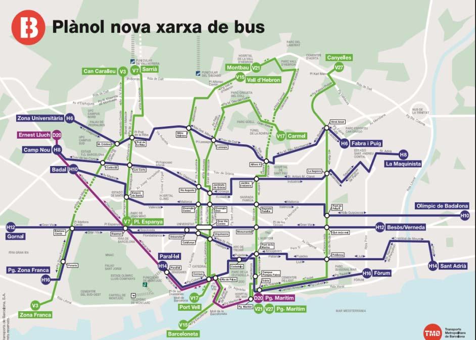 TMB PLAN: FUTURE ELECTRIC STEPS in the city - 2 electric Horizontal bus lines
