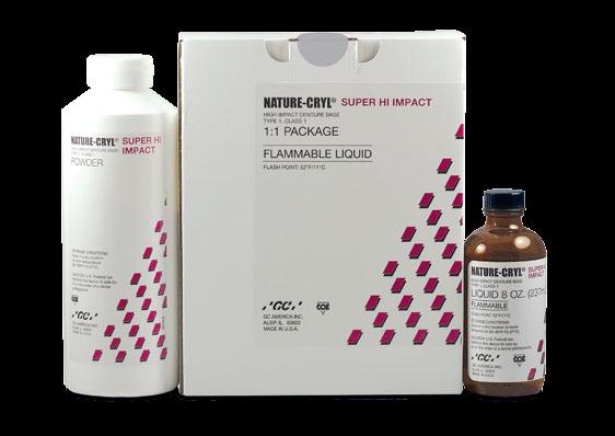 SUPER HI IMPACT NATURE-CRYL SUPER HI IMPACT exceeds all of the requirements of Type 1 Class 1 denture base material.