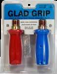 TRUCK & TRAILER AIR GLADHAND GRIPS 1/2" NPTF. Comes with hardware and sealant Color-coded red and blue for easy air line identification - clamshell Handles are heat, oil and UV-resistant.