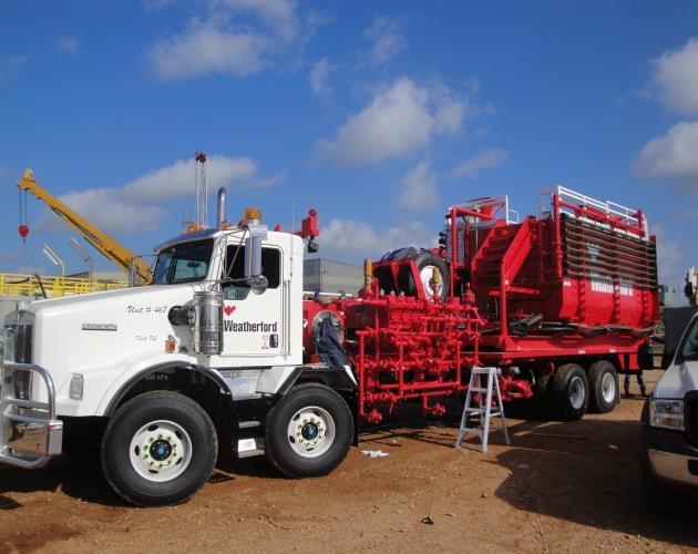 Pump and Tank Truck Capable of pumping approximately 3 bbl/ min The Weatherford pump and tank truck features a twocompartment mud tank,