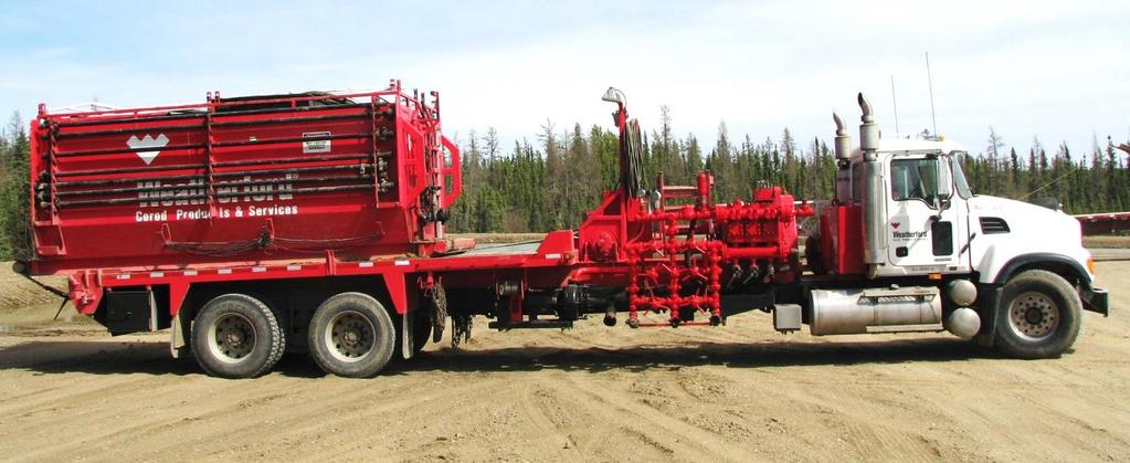 The hydraulic triplex pumping system is capable of pumping approximately 3 bbl/min.