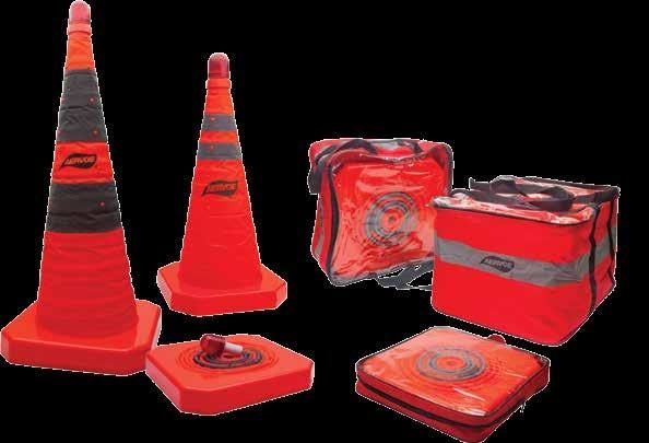 traffic away from an accident or breakdown. Also useful in warehouses and construction sites.