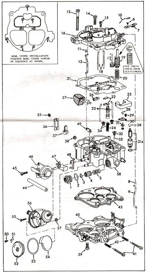 INSTRUCTION SHEET ROCHESTER CARBURETOR MODELS 4MC 4MV GENERAL EXPLODED VIEW THE GENERAL DESIGN AND PARTS SHOWN WILL VARY TO INDIVIDUAL UNITS COVERED ON THIS INSTRUCTION SHEET DISASSEMBLY Use exploded