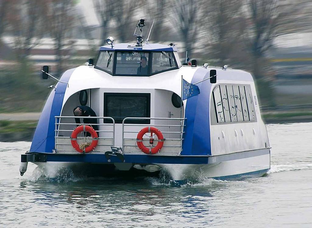 Passenger ferry in Paris fitted