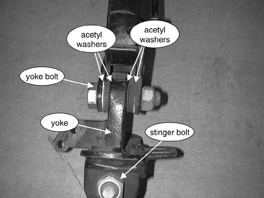 Installation instructions Figure 3 Replace the stinger washers and nut 1. Work on one tow bar arm at a time.