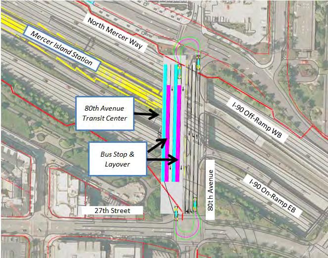 SOUND TRANSIT EAST LINK: BUS/LRT SYSTEMES INTEGRATION STUDY Figure 6. 80th Avenue Transit Center Concept This concept was not incorporated into the evaluation for several reasons.