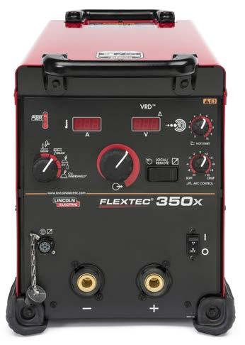 FLEXTEC 350X Construction Controls» 1. Amperage Display 2. Thermal LED 3. Output Control Dial 4. Weld Process Selector Switch 5. Remote Output Control (12-pin Universal Connector) 6.