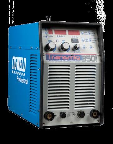Multi Process Inverters TRANSMIG 350i Specifications Processes MIG (GMAW/FCAW), Stick (MMAW), Lift TIG (GTAW) Supply Voltage 415V +/- 15% Current Range (MIG Mode) 40-350A Duty Cycle (40 C, 10mins)