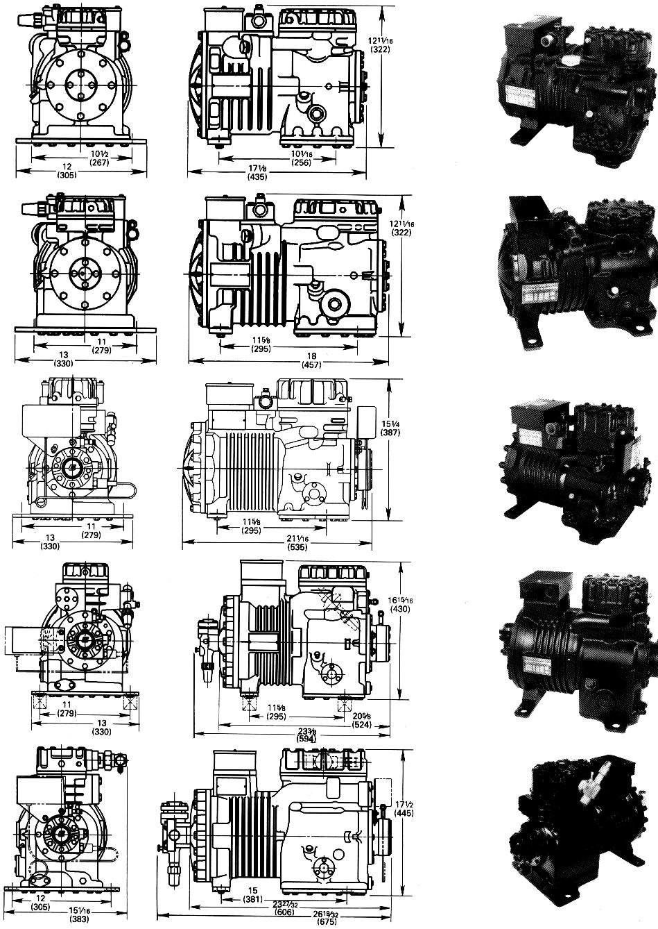 CONVENTIONAL COMPRESSORS DIMENSIONS AND PHOTOGRAPHS ER F A M I L Y Model ERF1-0310 Shown 3R F A M I L Y Model 3RA1-0310 Shown NR F A M I L Y