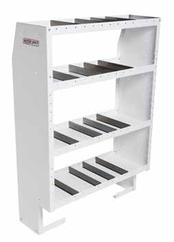 " DEEP ½" DEEP ADJUSTABLE DIVIDERS Includes pack of four adjustable dividers for each shelf PUNCHED SHELVES for easier"stallation of accessory cabinets FRONT FLOOR CLEARANCE (" SHELVES ONLY) for