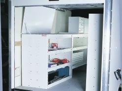 " " " Shelves are available in convenient ", " and " depth and " height. Above: Jumbo Shelf Unit installed in a mini van.