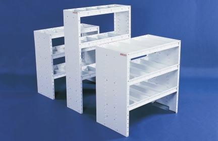 Accessory shelf center support legs may be necessary when carrying extra heavy loads on shelving (see page for ordering information). FOR FULL SIZE VANS " high units. Model No.