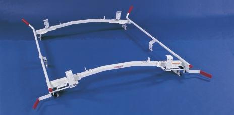 QUICK CLAMP RACKS MODEL - FOR FULL SIZE VANS Additional support and stability is provided by the addition of center mounting legs.