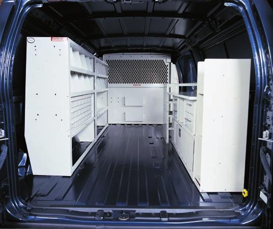 FORD ECONOLINE VAN Above: Model 00- Van Package for General Service Contractors is shown installed in a full size Ford Econoline Van.