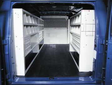 DODGE RAM VAN Above: Model 00- Van Package for Electrical Service Contractors is shown installed in a full size Dodge Ram Van.