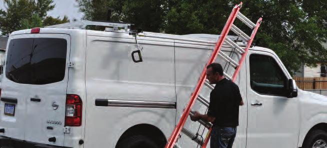 This prolongs the life of your fiberglass ladders. Safe Ladder Transportation No bungee cords needed. Four brackets secure the ladder tightly in place during transportation.