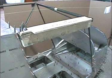 Use the template to accurately position the cabin frame in it s fore