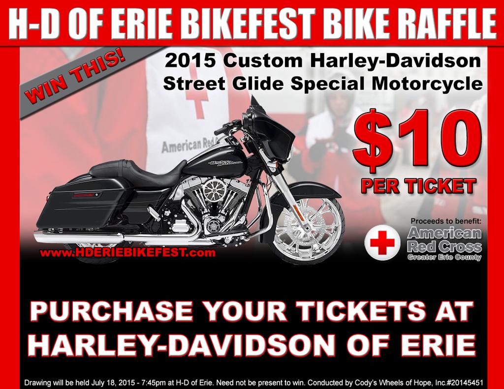 Join Us for 3rd Annual H-D of Erie Bikefest on July 13-19 Harley-Davidson of Erie is proud to host the 3rd Annual Harley-Davidson Bikefest at our dealership July 13-19.