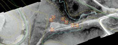 Figure 1. Morning therml imge nd hotspots identified by AWIS t 3000 feet AGL.
